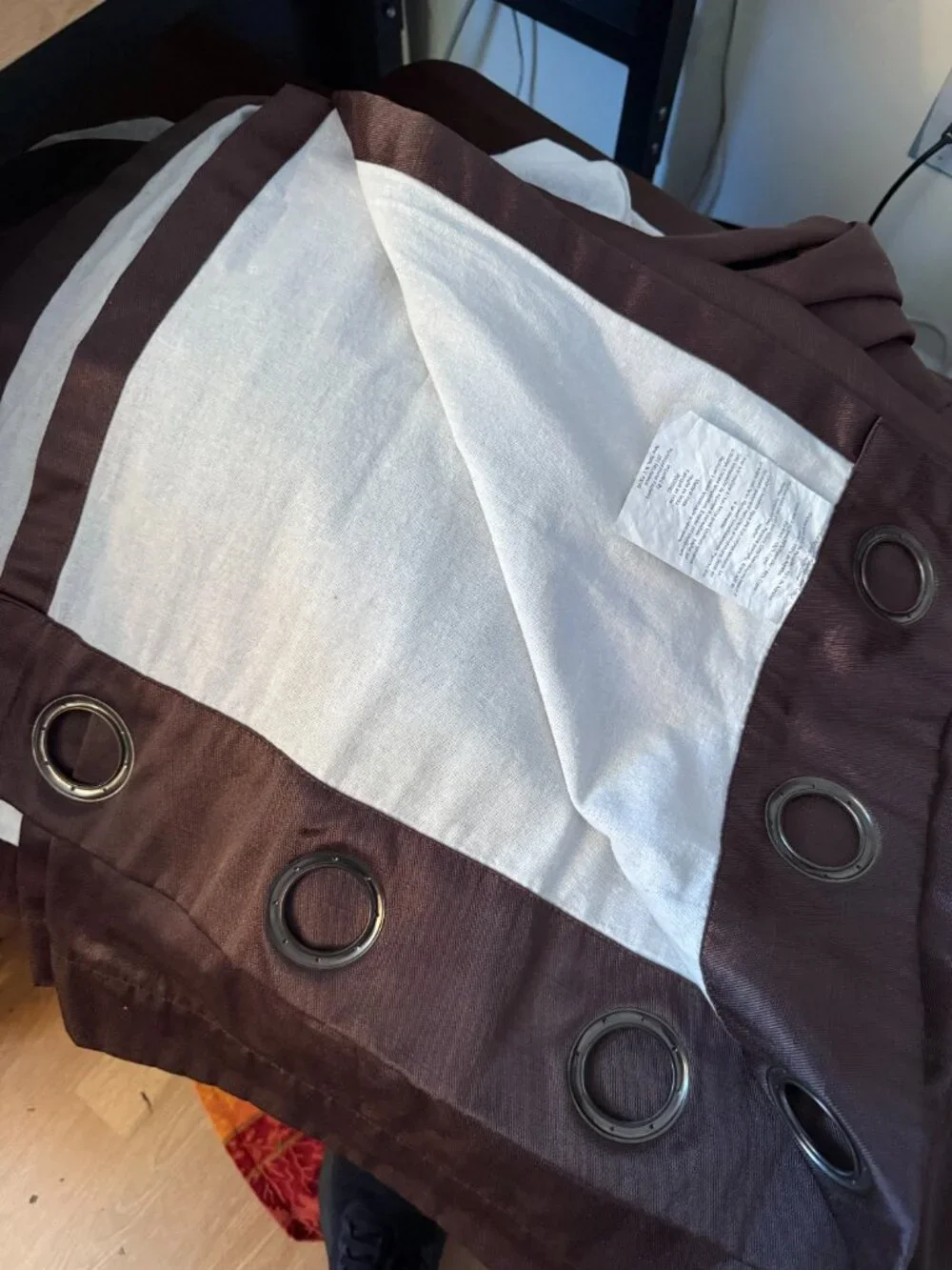 Thick Brown Blackout Curtains w/Silver Metal Grommets, 84